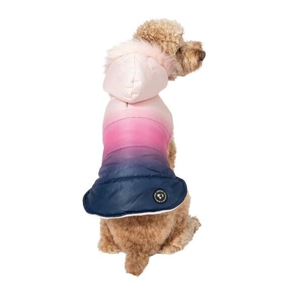 Justice Pet Reversible Puffer Jacket Chest & Neck Strap Ombre Medium - Picture 2 of 6